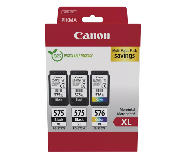 Canon Zestaw 3 tuszów PG-575XL x 2 + CL-576XL x 1 - 1227051 - zdjęcie